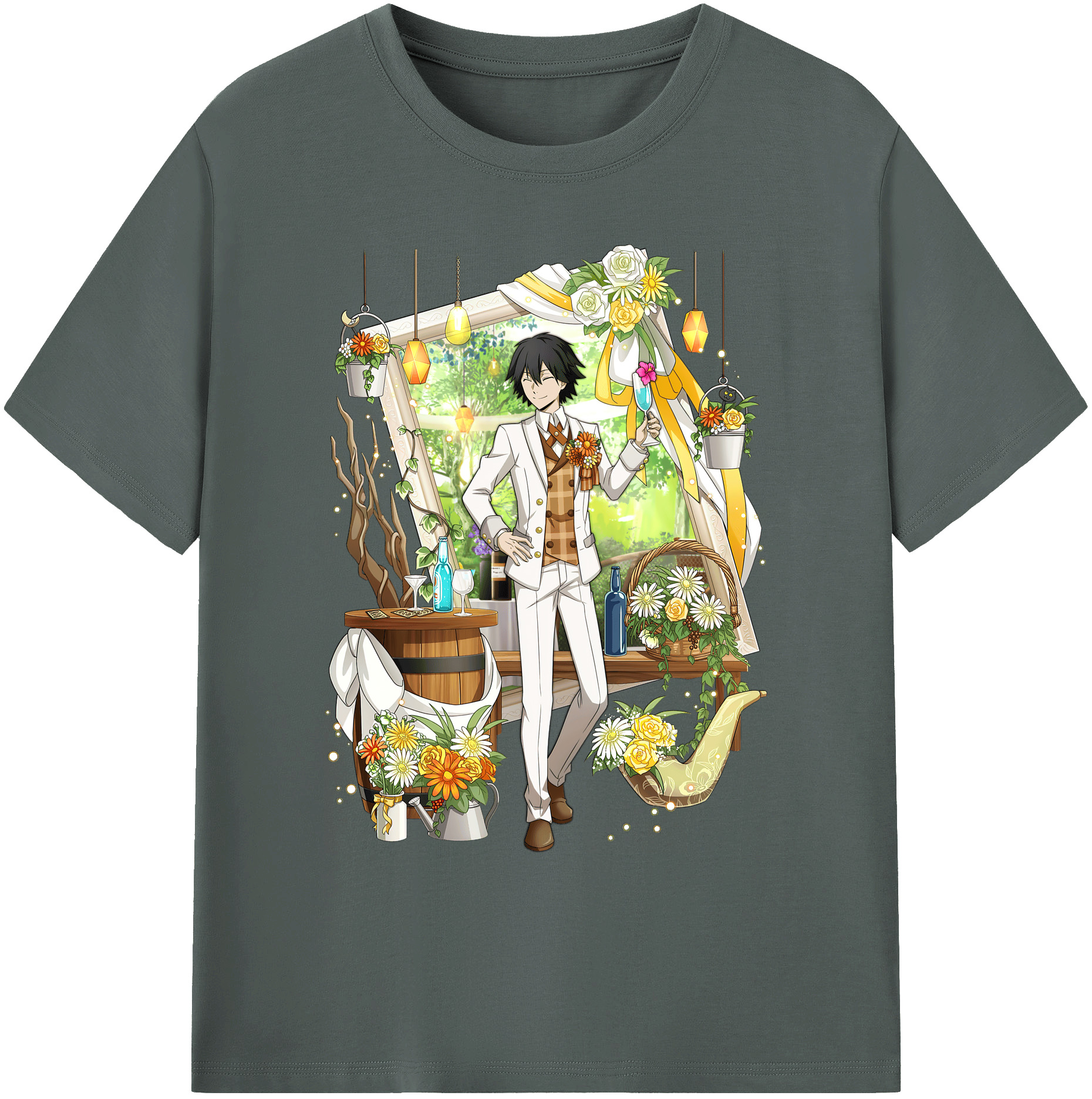 （画像用） 文豪ストレイドッグス Bungo Stray Dogs 綿100％ メンズ半袖Tシャツ｜肌触りやわらか＆通気性